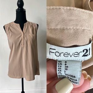 Forget 21 Nude Sleeveless Blouse